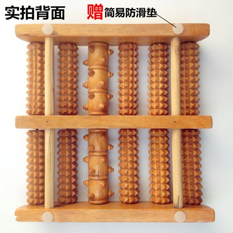 足底按摩器滚轮木质脚底按摩器 脚部足部木制脚板足底按摩器搓排