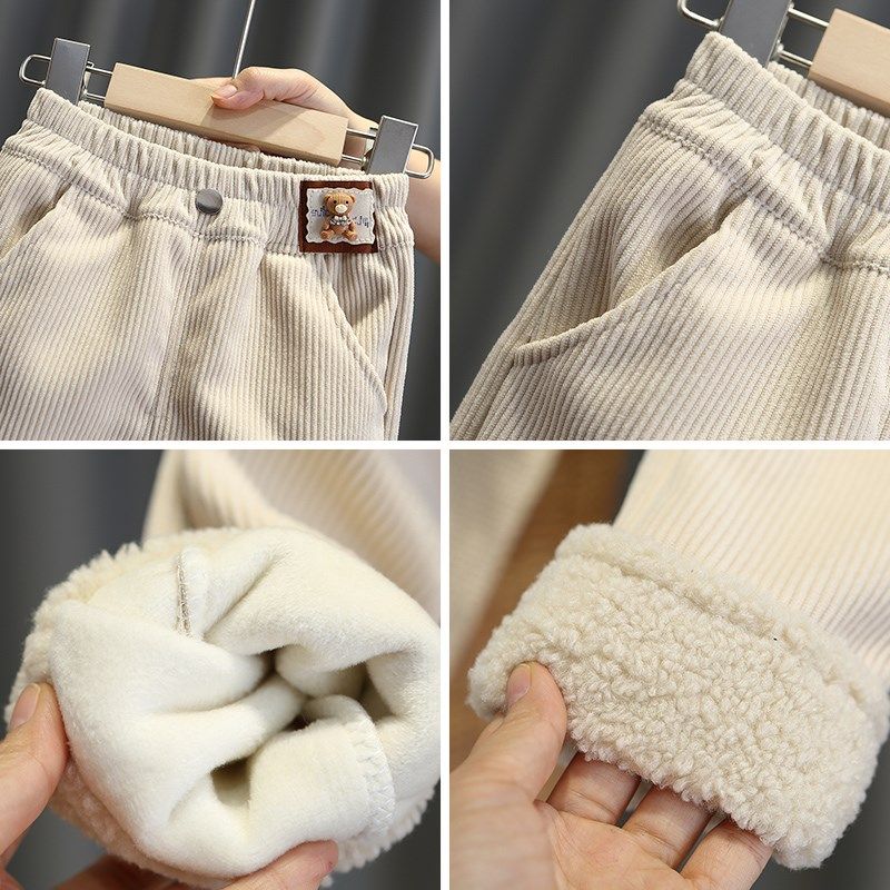 儿童灯芯绒裤子秋冬季新款女童加绒裤女宝宝洋气外穿长裤一体绒,童装/婴儿装/亲子装,裤子,淘宝优惠券,粉丝福利购,淘宝优惠卷