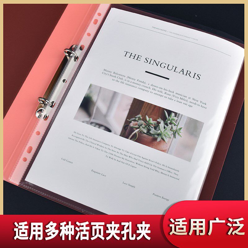上汇11孔文件袋文件套资料袋档案袋透a4多页透明文件保护袋拉边多