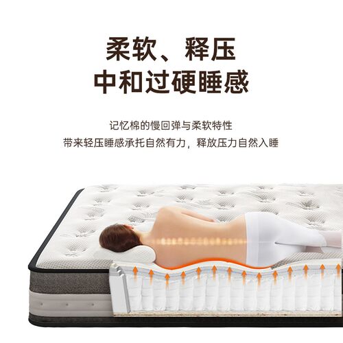 瑶海席梦思床垫椰棕独立弹簧奢享3E椰棕硬垫家用双人1.5卧室