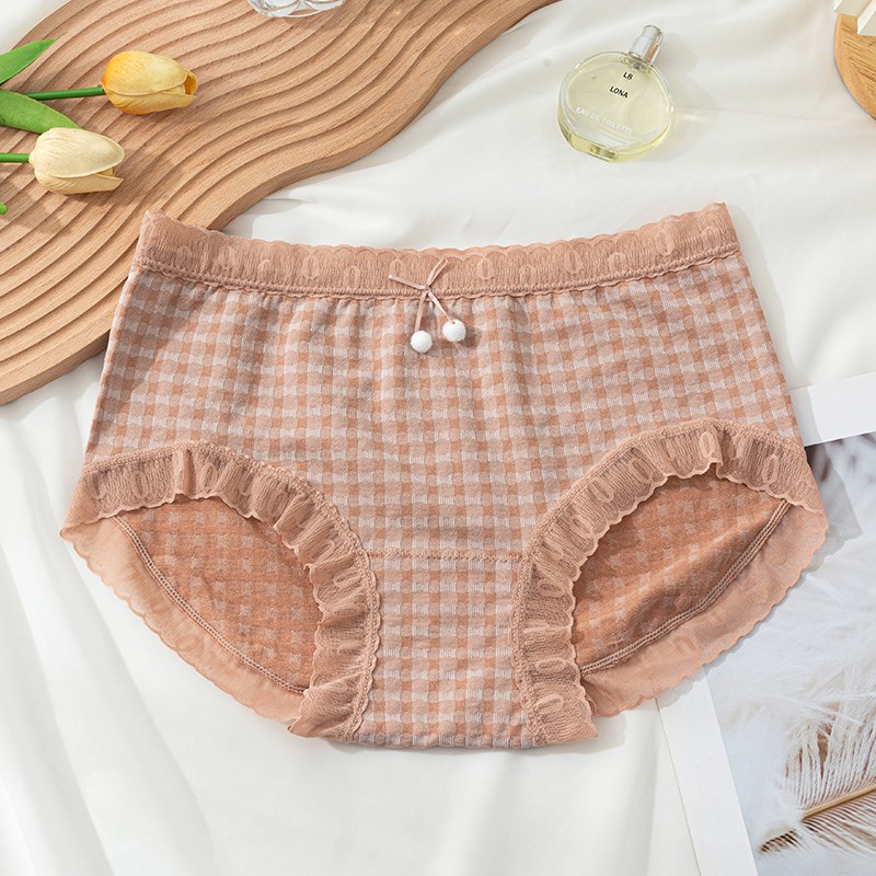 大码内裤女胖mm200斤纯棉中腰2025新款全棉透气少女生无痕三角裤