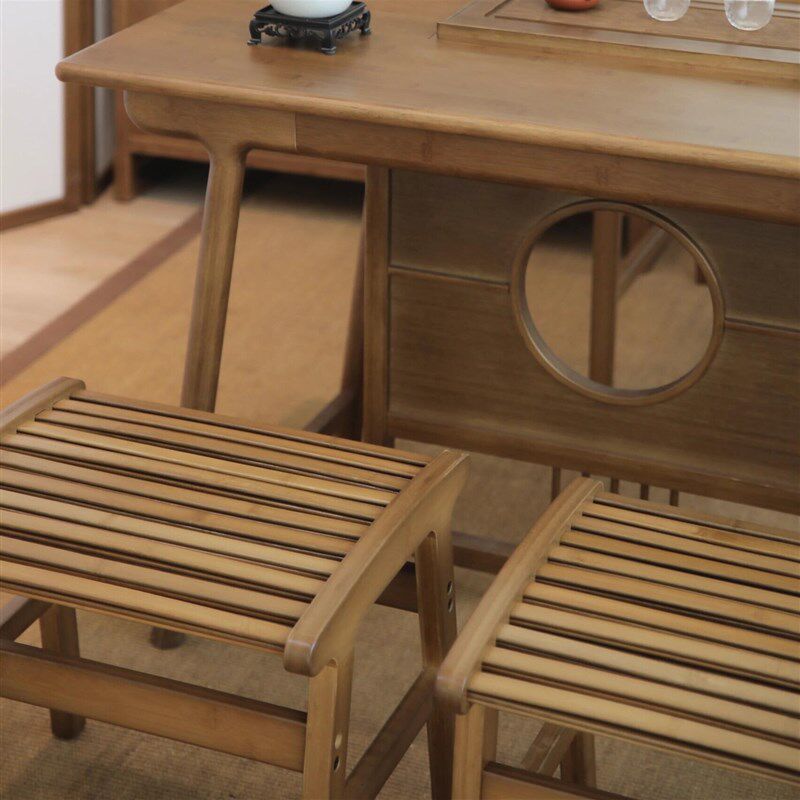 新中式实木茶桌椅组合禅意阳台办公室黑胡桃木茶台茶几功夫泡茶桌