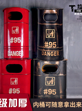 复古铁艺工业风做旧大号消防栓垃圾桶创意餐厅个性酒吧装饰品摆件