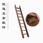 木梯子登高梯家用室内木质加厚带扶手直梯爬单一字梯阁楼实木楼梯