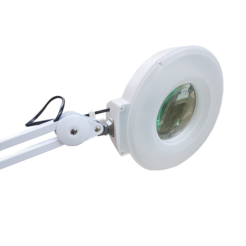 智塑夹式放大镜带LED灯20倍老人阅读台灯夹台式维修放大镜台灯电