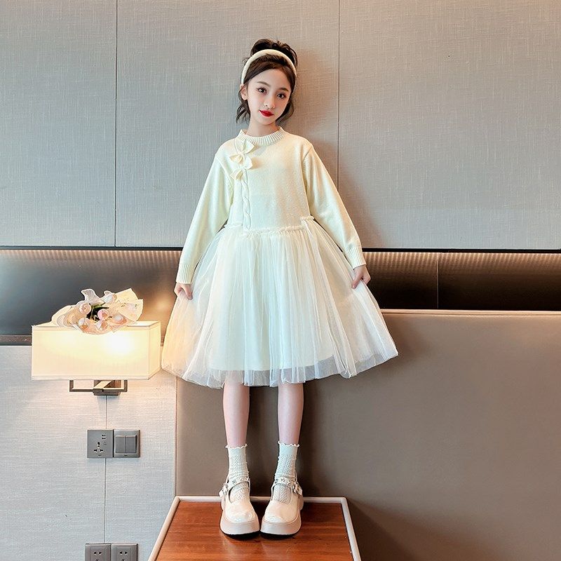 女童针织连衣裙23秋冬新款儿童网纱毛衣裙中大童洋气新年红公主裙,童装/婴儿装/亲子装,连衣裙,淘宝优惠券,粉丝福利购,淘宝优惠卷