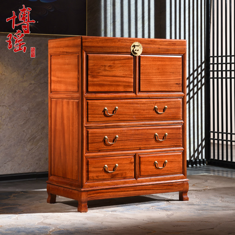 博瑶香樟木柜子卧室雕花斗柜实木衣柜收纳储物橱六斗橱实木五斗柜