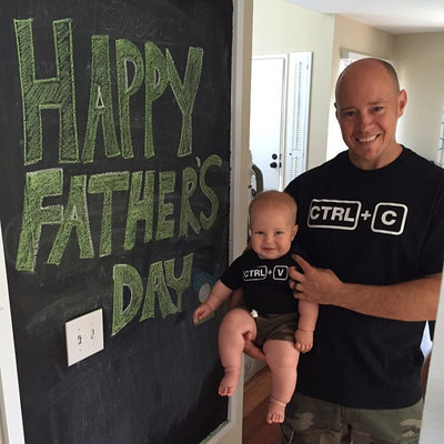 复制粘贴亲子装T恤夏款母子装母女装 白色短袖一家三口父子装定制