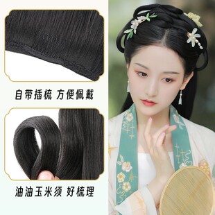古装假发片增发量蓬松中区编花型发排汉服自然造型假发油性直发片