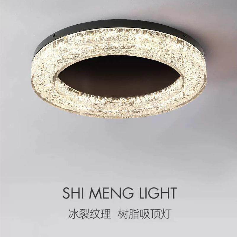 轻奢极简全铜树脂吸顶灯客厅灯圆形创意大气后现代简约主卧室灯具