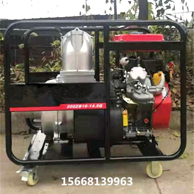 双缸四冲程柴油抽水一体机农用汽油自吸水泵8寸高压抽水机