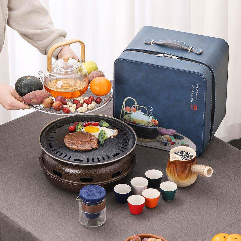 围炉煮茶烤火炉套装器具全套烤奶茶罐工具煮茶壶整套便携旅行包装