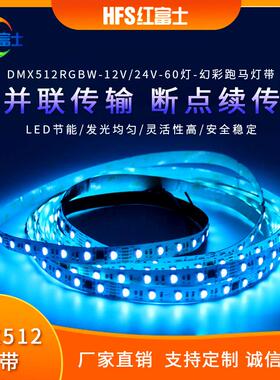DMX512RGBW60灯可编程并联传输断点续传外置IC幻彩灯带12MM裸板