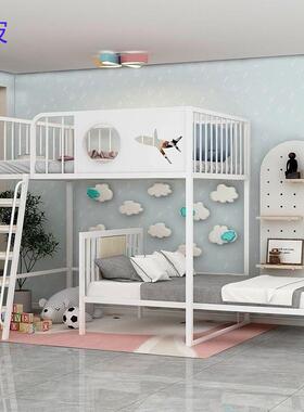 bts交错式上下床儿童床错位高低床子母床飞机床上床下空单上层小