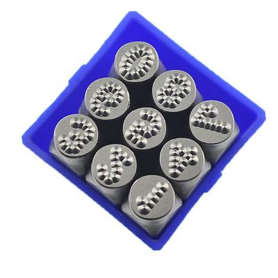 德国进口9pcs点字钢印钢字头点阵麻点码点钢号码数字冲3-14mm