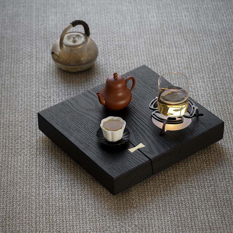 白蜡木蜡烛温底座酒精茶泡炉日式书川温茶实木温茶器干茶壶台承茶