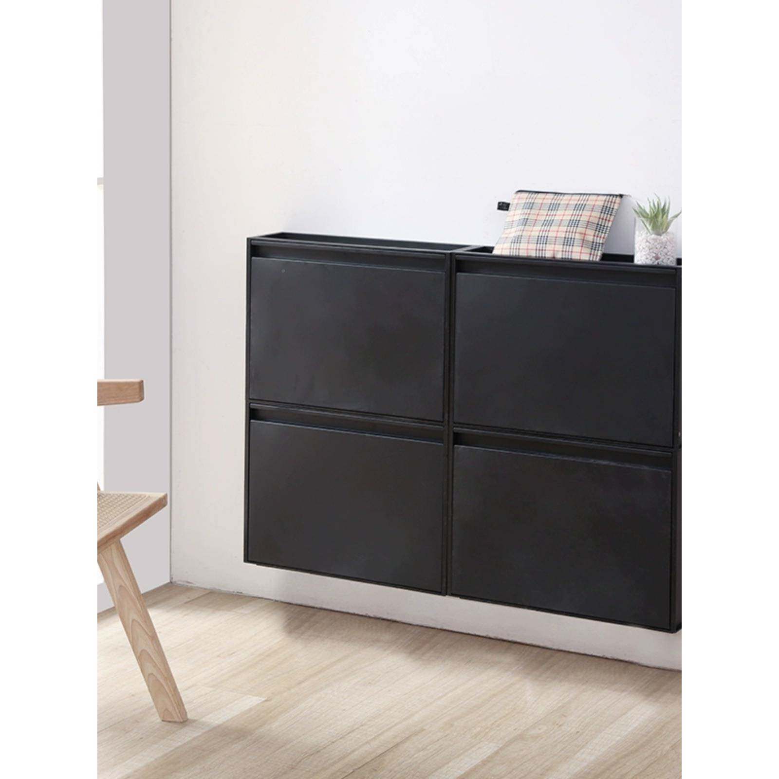 衣边鞋柜翻斗收纳窄柜简约风储213123物柜塑料柜平开门来样可新品