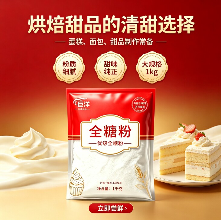 全糖粉1kg烘焙甜品蛋糕面包制作专用粉质细腻甜味纯正