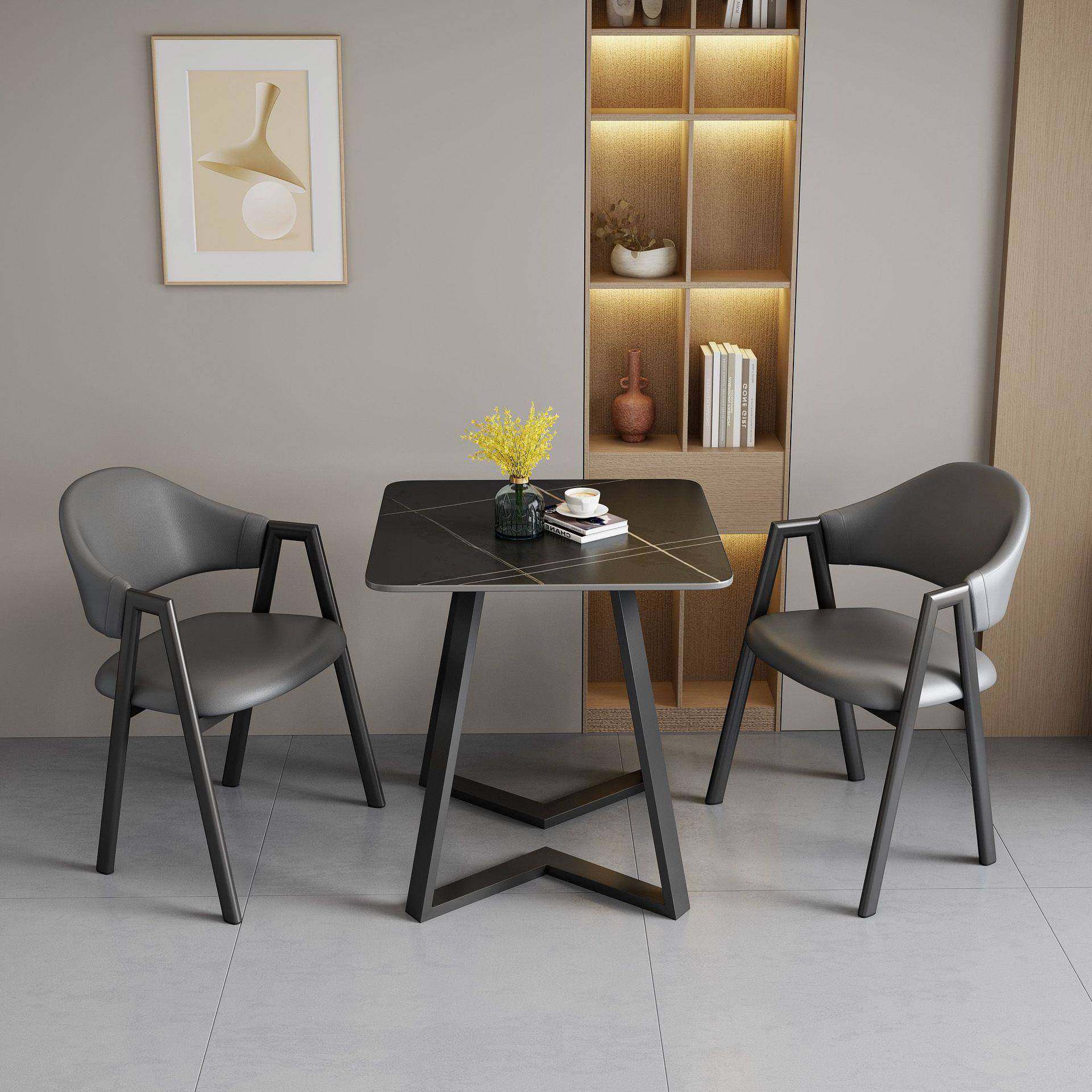 轻正奢岩板台休闲阳谈小茶桌985椅组合接待洽桌椅网红方形一桌二,商业/办公家具,商用藤编家具,淘宝优惠券,粉丝福利购,淘宝优惠卷