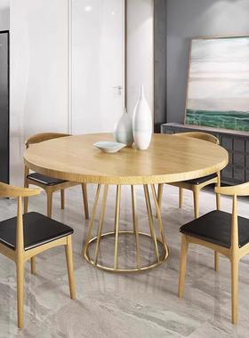 饭美式铁艺餐桌家用小户型圆桌店餐厅桌椅ZG-82375组简合约圆实形