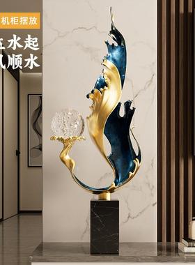 风水起入户玄关装饰生摆件轻奢档客装厅招高财电视柜壁龛SY001045