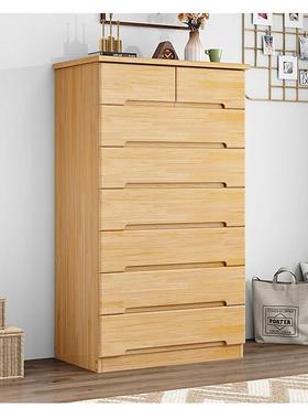 实木头五斗柜卧室床柜小户型靠墙JBA抽式储物收纳轻柜客厅奢五屉