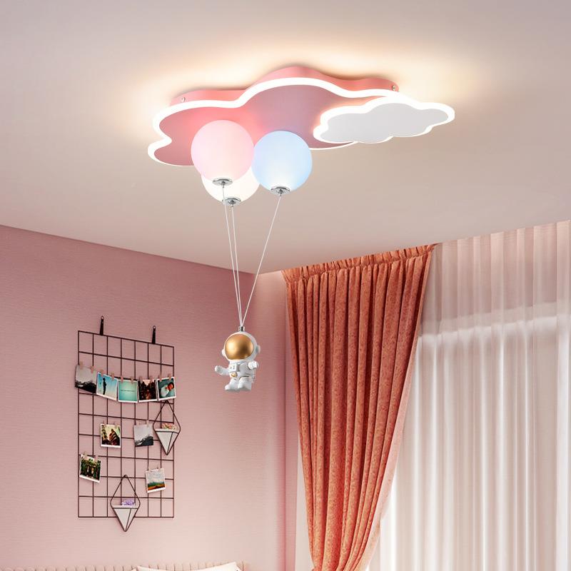 热意销网红朵吸顶卡通创41835飞机儿童房灯灯设计师幼云儿护眼灯