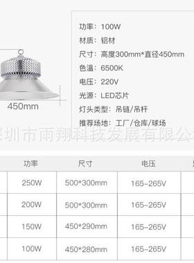 l矿ed片工矿灯工业DEF照明灯工厂仓库车间碟超市天棚工矿灯鳍飞工