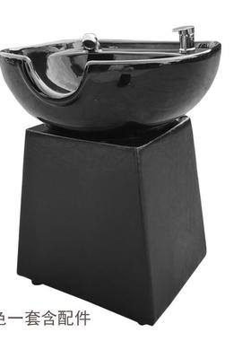 立式陶瓷盆洗水头床发廊理发ls996店坐式冲水盆冲立池料洗头盆柱
