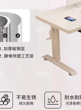 儿学习桌写童字桌桌可XYV升降学生双人书电桌家用办公子实木脑大