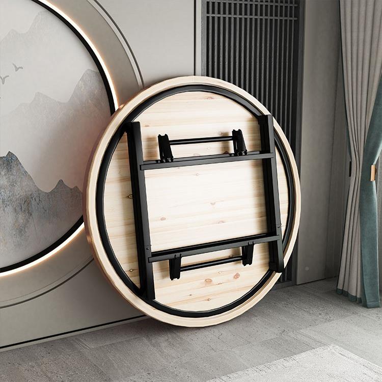 7W商实木圆餐桌用饭店桌酒店桌F77TS79T食堂餐饮家用聚会圆形子转