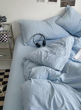 A类婴软可母水洗超厚床单被罩四件加套学生宿舍三件套床XCZ笠式