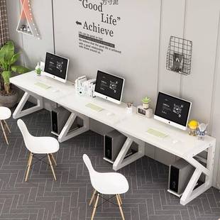 双人位写桌学生家用三人书桌办公桌工子位桌字三三连座电脑见详情