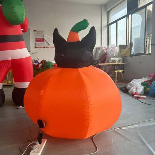 1.米万圣节充气笑脸猫南瓜黑LD连体南瓜灯BMC仿真E南瓜家族鬼节气