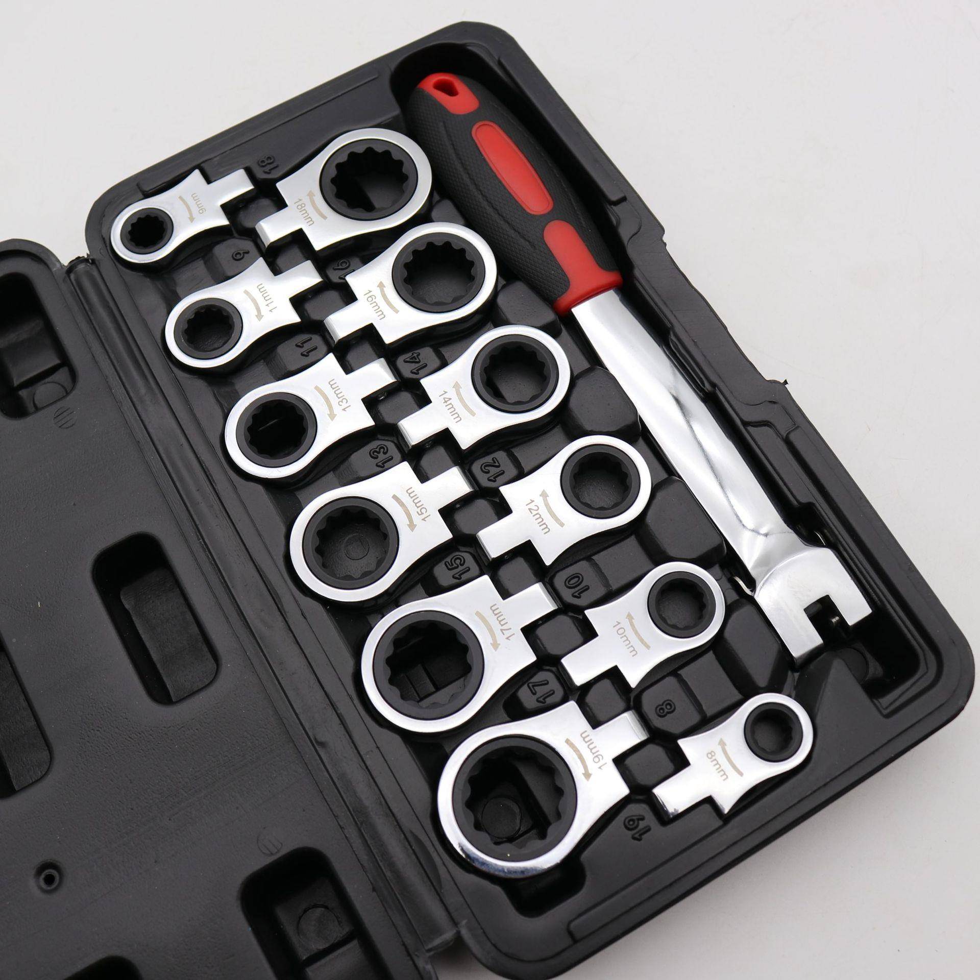 便携8/1XPS3件摇头可换式棘轮扳手摇头板齿手°18套0旋转棘轮轮扳