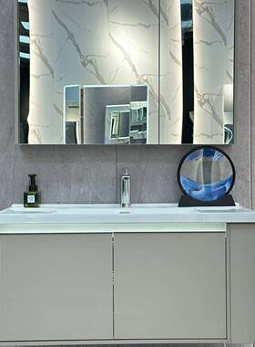 侧柜优质一体浴室柜组合现代约人体感盆实木免74276漆柜卫生简应