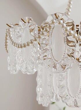 轻吊法璃式轻奢玻复古裙边客45007厅吊灯文艺清新民宿装饰灯卧室