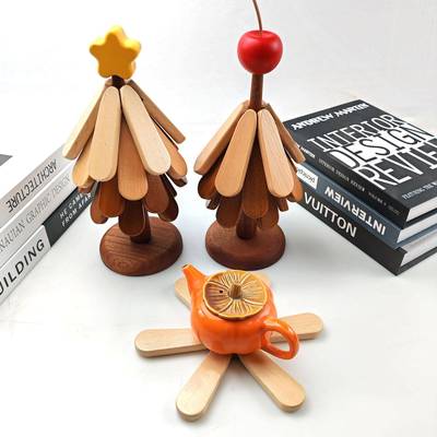 黑胡桃一隔热垫烫耐热垫实木家用圆形棵创树意003餐桌菜垫餐防垫