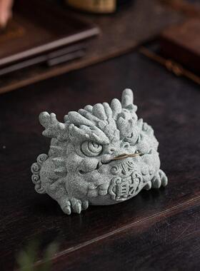 蟾国潮三足招财金宠摆件创意七星连茶龙蟾可养20250427茶桌茶盘茶