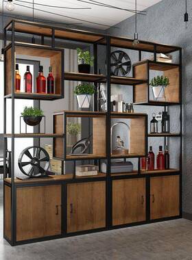 铁艺室复古工业风物mxh113架办公玄关隔断书架柜储L物柜OFT置展示