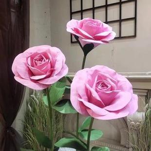 仿真MLMG974V节A巨玫瑰网红型黄玫瑰情人创意花墙仿真E大型玫瑰花