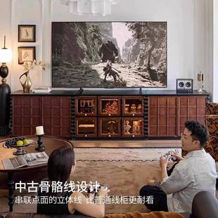 美式 中古储物柜客厅玄风靠墙收纳柜柜 复古风348实木斗柜电视法式