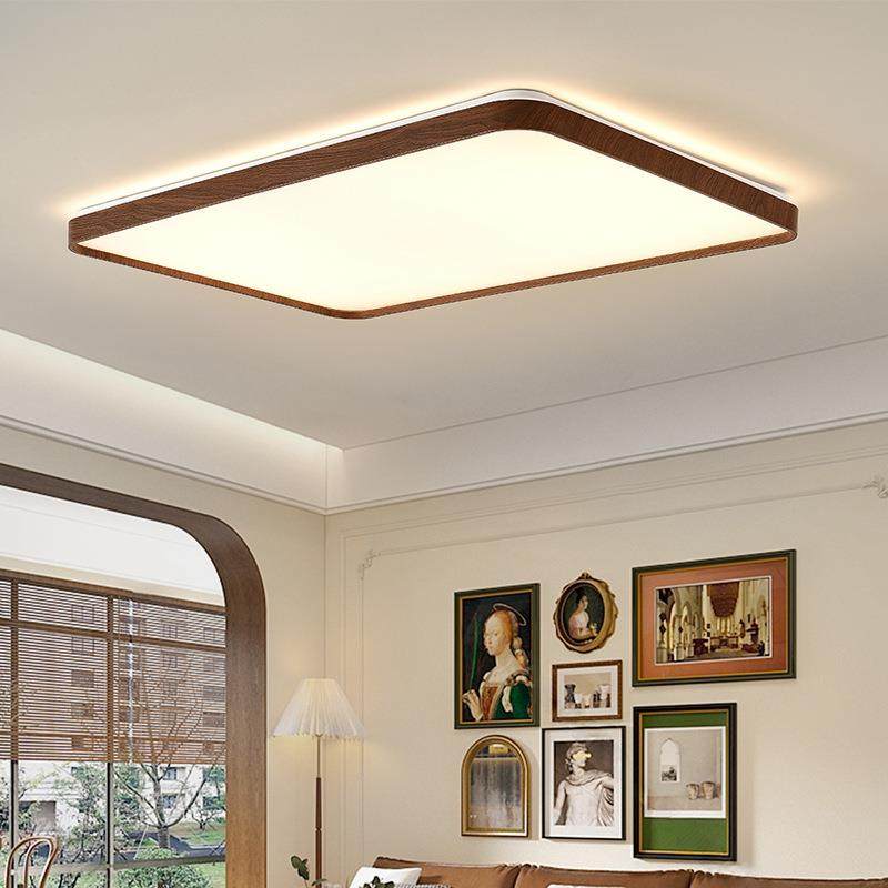 实木新中厅式吸顶灯led客46485灯超薄简风卧室灯胡色桃约木全光谱,家装灯饰光源,客厅吸顶灯,淘宝优惠券,粉丝福利购,淘宝优惠卷