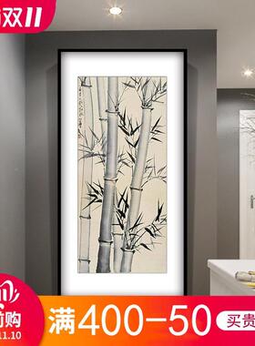 徐悲鸿竹报平廊安装饰关画新中式入版户玄客厅走挂画竖N658壁国画