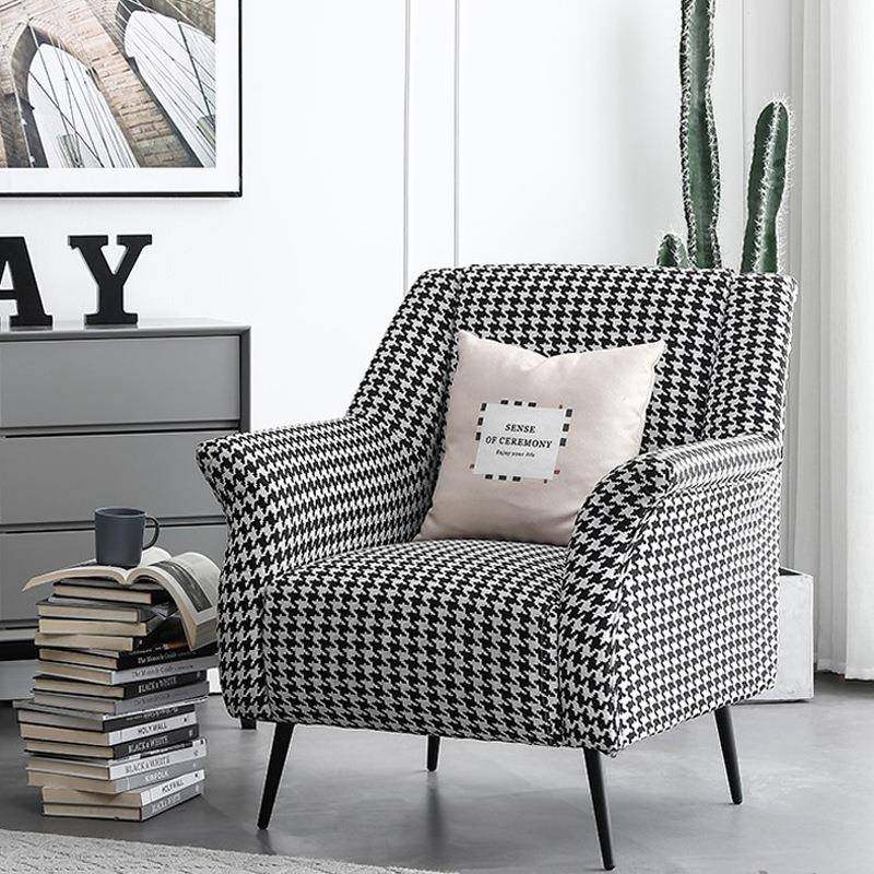 北欧轻奢单人沙发椅简约设计网红单人椅千鸟格客厅卧室休闲老虎椅,农用物资,其他肥料,淘宝优惠券,粉丝福利购,淘宝优惠卷