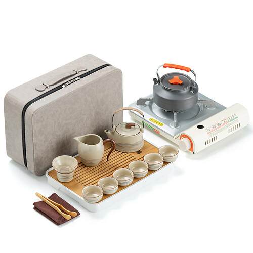 钛合金户外烧水茶具套装煮茶高档便携露营旅行茶具整套泡茶器装备