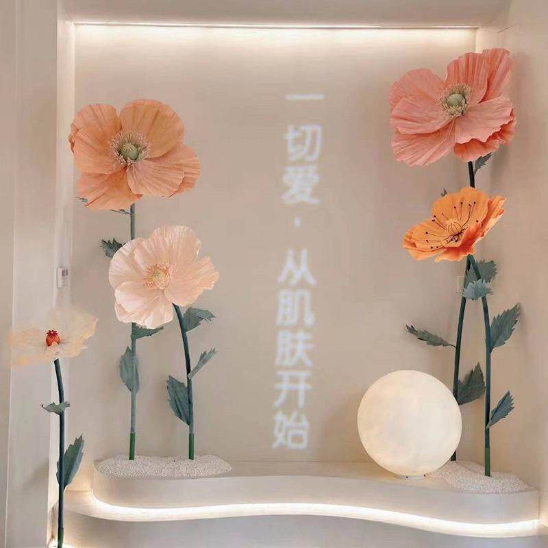 大型纸艺手工晕染花婚庆路引店铺橱窗美陈道^具布置装饰摄影立体