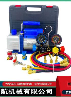 110V1/3HP4CFM单级旋片式真空泵配R134aAC歧管仪表套件