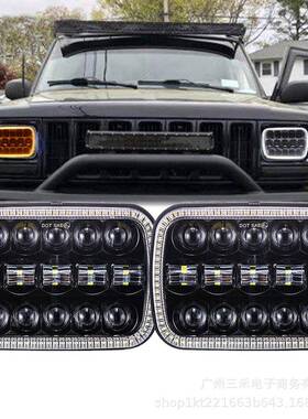 适用于牧马人7寸改装车灯5x7牧马人方灯LED卡车前大灯