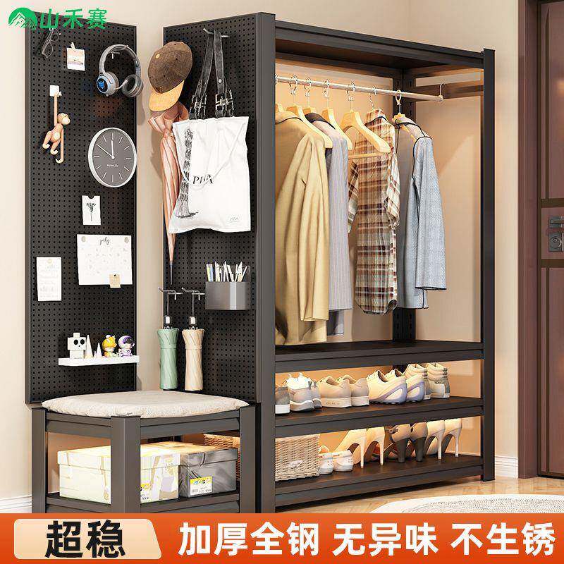 多功能置物架服装货架家用卧室衣柜开放式挂衣架组装收纳架供应厂